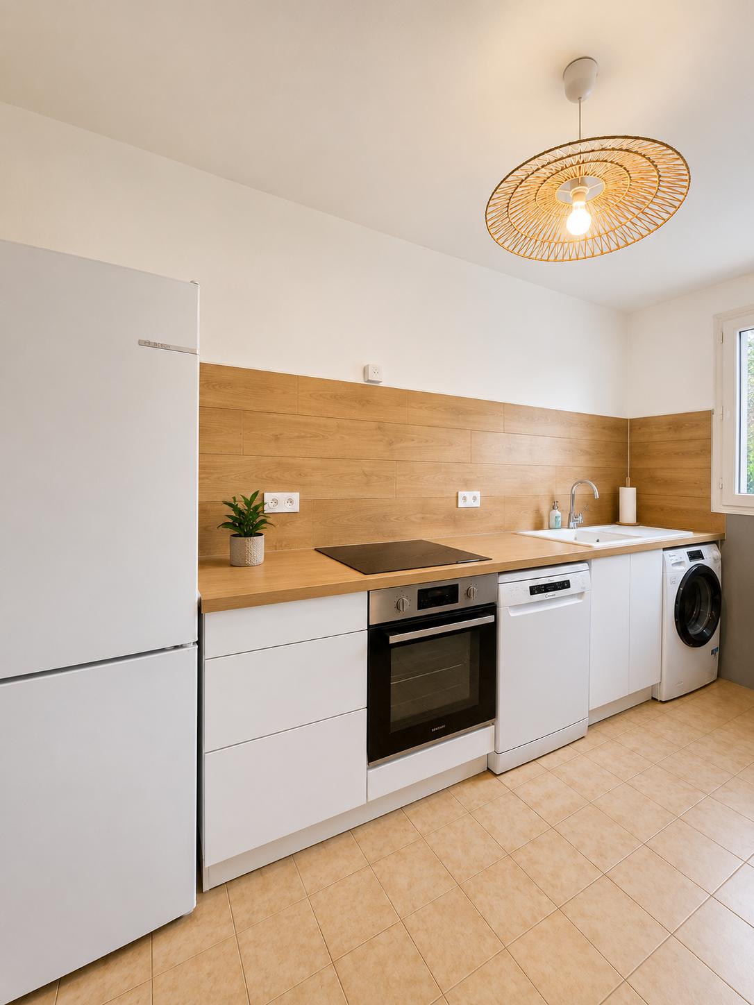 Cuisine équipée de l'appartement Pierrot